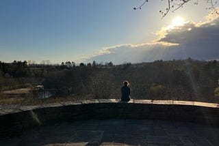 A woman enjoying a view from an overlook