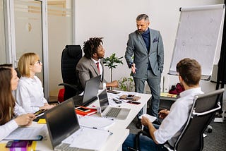 Manager Setting Goals in a Meeting