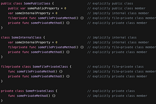 Swift: Controles de acesso