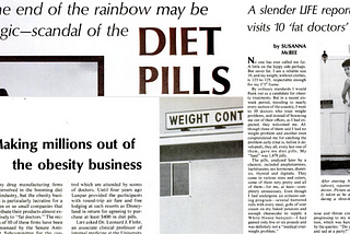 Snippets of a LIFE magazine article on the obesity business (January 26, 1968)