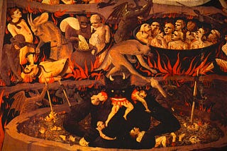 Detail of Hell from The Last Judgment by Fra Angelico, Florence, c.1425