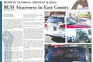 DESPITE TENSIONS, PROTEST RAISES BLM AWARENESS IN EAST COUNTY