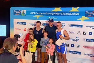 Anders on the podium at the European Indoor Rowing Championships