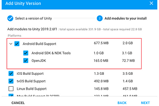 Fixed: You are missing the recommended Android NDK, SDK or OpenJDK in Unity