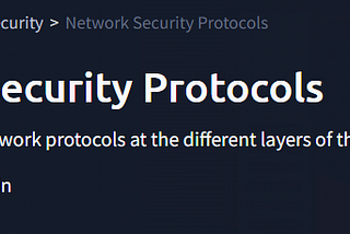 TryHackMe: Network Security Protocols.