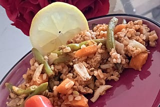 Bulgur with chicken and vegetables