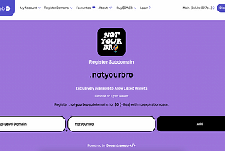 How to register your Web3 Domain using .nyb, .notyourbro, .nyd & .notyourdemons