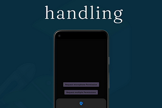 A screenshot of the example app with “Permissions handling” as a title