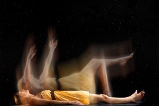 Image of woman leaving her body