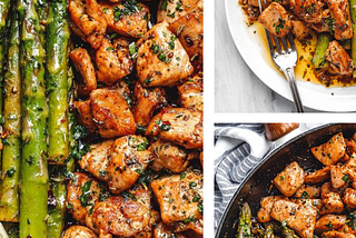 Garlic Butter Chicken Bites with Lemon Asparagus Recipe.Garlic Butter Chicken Bites recipe with lemon asparagus Easy garlic butter chicken with asparagus Lemon garlic chicken bites recipe Healthy chicken dinner with vegetables Simple chicken and asparagus recipe Quick garlic butter chicken meal