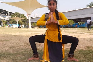 Khushi, 15 years of age expresses her love for the Bharatanatyam dance.