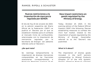 Nuevas restricciones a la importación de mercancía regulada por SENER.