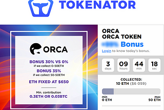 🐳 ORCA Alliance Tokens with up to 35% Bonus — Only on Tokenator! 🐳 Bonus: ORCA ICO Rating Review