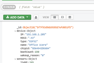 ESP and MongoDB, sitting in a tree.