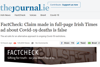 “FactChcek” and that Irish Times ad