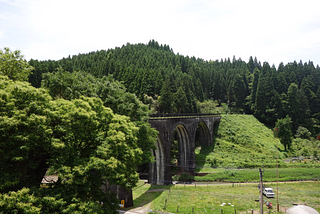 旧国鉄宮原線：はがきサイズ おばけパズル （熊本小国杉 無垢材3mm厚）をめぐる旅