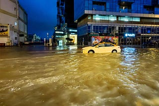 Storm dumps a year and a half’s worth of water on parts of UAE, flooding roads and Dubai’s airport