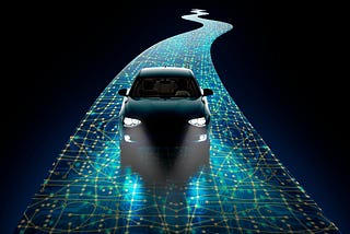 Illustration of self-driving car