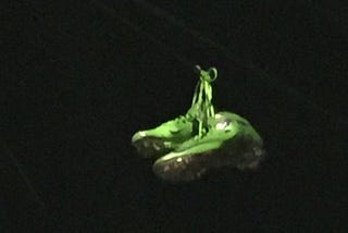 Marshawn Lynch’s cleats after hanging them up.
