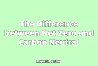 The Difference between Net Zero and Carbon Neutral | Zopeful Climate