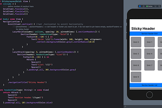 SwiftUI: How to make Sticky header with Grid/Stack Views?