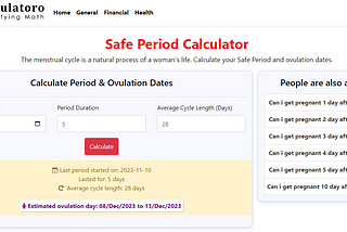 Safe Period Calculator