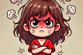 Cartoon image of a brown haired girl looking very angry and annoyed.