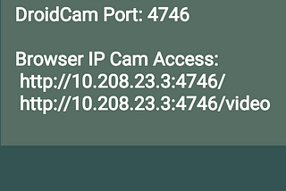Connect PC to Phone camera over HTTP protocol