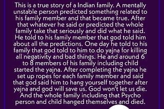 True Story Of Psycho Indian Family, shortstorieshigh, best short stories