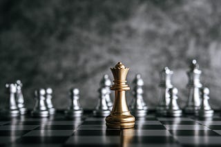 A leader king in the chess board game