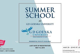 GD Goenka University organizing a summer school for students of Grade 9 to 12