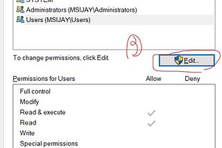 How to set permissions of file in Windows?