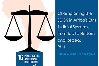 Championing the SDGs in Africa’s EMs Judicial System, from top to bottom and Repeat. Pt. 1