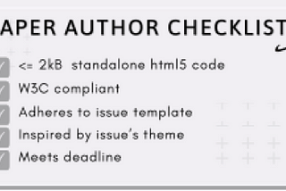 Taper Submission Checklist