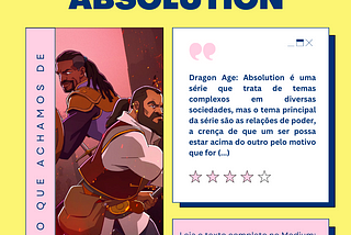Resenha: Dragon Age Absolution (2022)