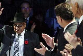 Willie O’Ree, the first black player in the NHL, going into the NHL Hall of Fame tonight #…