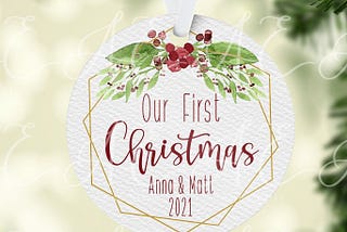 Our First Christmas As Mr And Mrs, Christmas Ornament, Wedding Ornament, Newlywed Gift, Sublimation Template, PNG