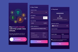 UI design: On-ramp Cryptocurrency