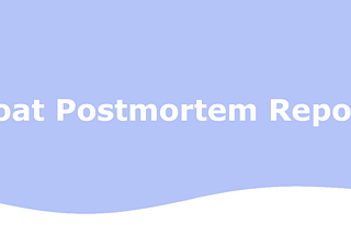Boat’s Postmortem Report (August to December 2020)