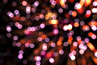 Fireworks with bokeh effect