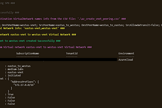 How to create Vnet Peering on Azure using PowerShell script