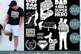 Dad SVG Bundle, Father & Son, Fathers Day, Cut File Cricut, Silhouette, Cameo, Iron on Vinyl, Happy Fathers Day, Fix It Dad, PNG Files, DXF