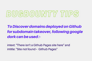 How to find Sub-domain Takeover on GitHub Pages using Google Dork