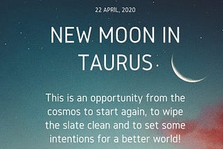 VENUS IN GEMINI, NEW MOON IN TAURUS — APRIL / MAY 2020