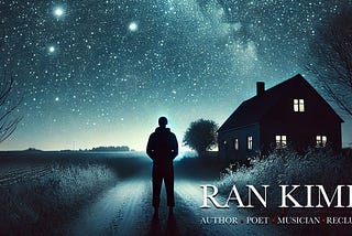 Looking-up by Ran-Kime -A-serene-night-sky-viewed-from-a-quiet-countryside,-with-a-lone-figure-standing-in-a-driveway-gazing-upwards-at-a-dazzling-canopy-of-stars