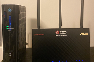 A modem/router gateway (left) vs a router (right)
