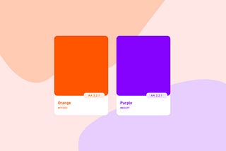 Colour cards with the colours orange and purple.