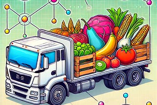 A truck carrying food. And Blockchain.