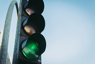 Image of a stoplight with the green light lit