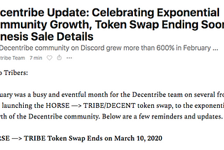 Update: Celebrating Exponential Community Growth, Token Swap Ending Soon, Genesis Sale Details